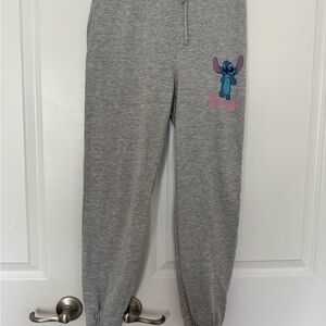 Disney Gray Joggers with Blue Stitch Character Design size small
